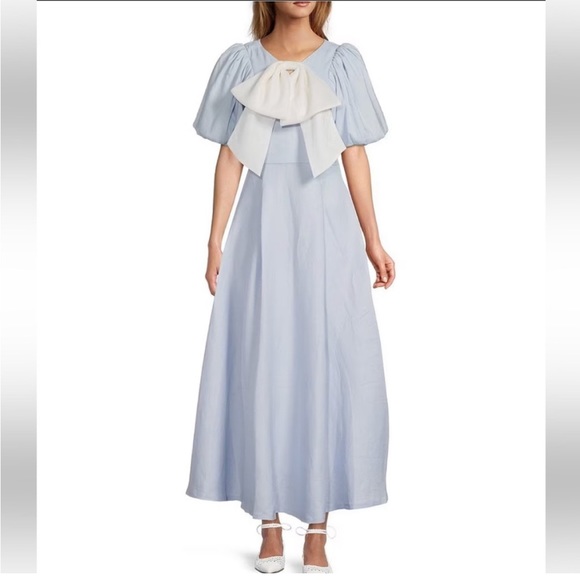 NWT Antonio Melani x Jennifer Sumko Kathleen Cut-Out Tie Neck Puff Sleeve Dress - Picture 5 of 15